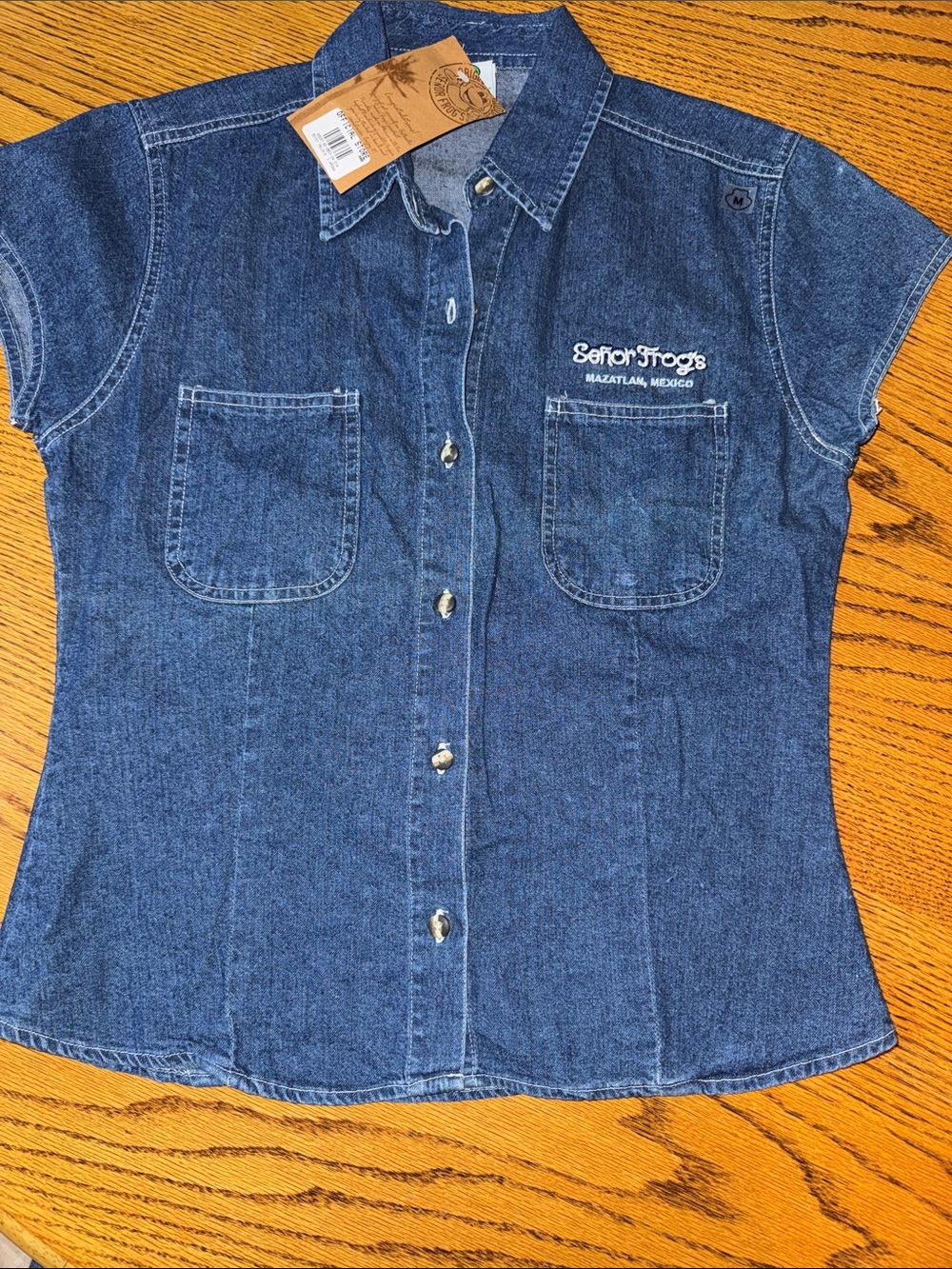 Senor frog denim top NWT